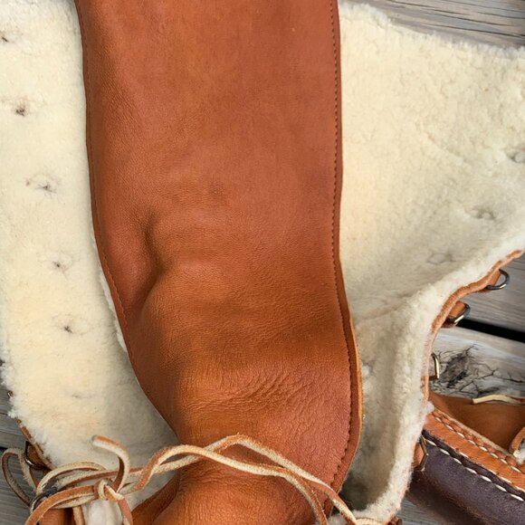 Vintage Handmade Tall Sheepskin-Lined Leather Soled Boots main image 6